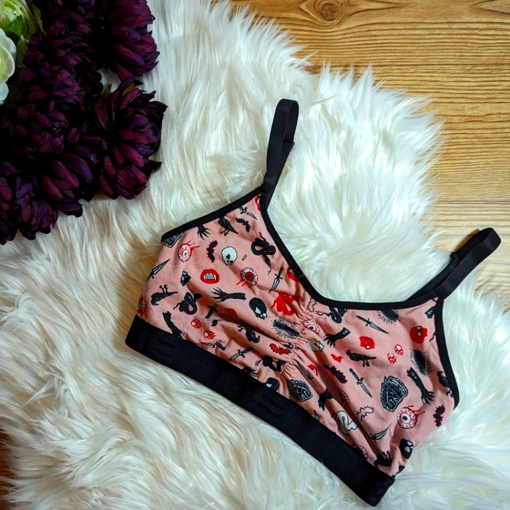 TomboyX Witchy Halloween Print V Neck Bralette